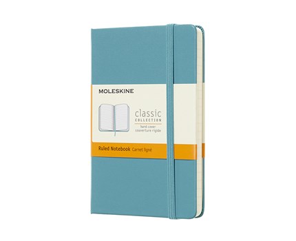 Moleskine Ruled Classic Notebook Pocket - Reef Blue 9x14cm
