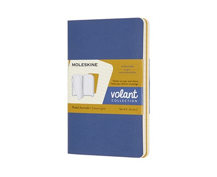 Moleskine Moleskine Volant Journal Ruled Pocket Forget-Me-Not Blue/Amber Yellow - Kalenderkungen.se