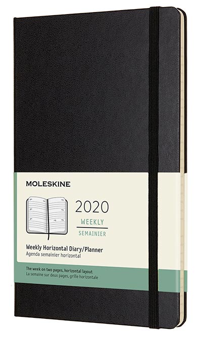 Moleskine Moleskine Horizontal Weekly Black hard Large 2020 - Kalenderkungen.se