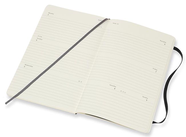 Moleskine Moleskine Horizontal Weekly Black Soft Large 2020 - Kalenderkungen.se