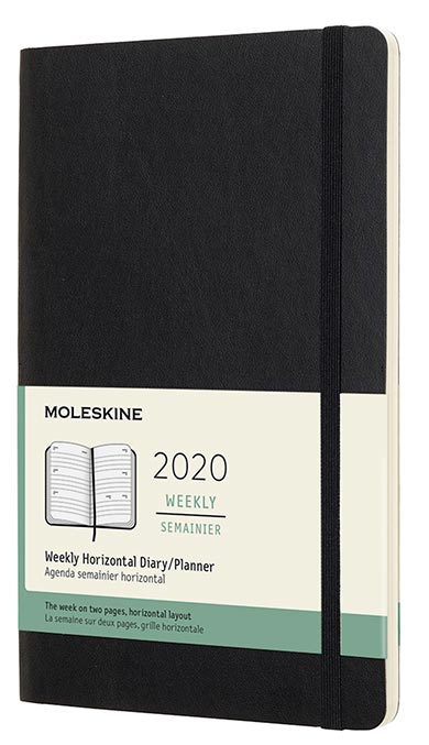 Moleskine Moleskine Horizontal Weekly Black Soft Large 2020 - Kalenderkungen.se