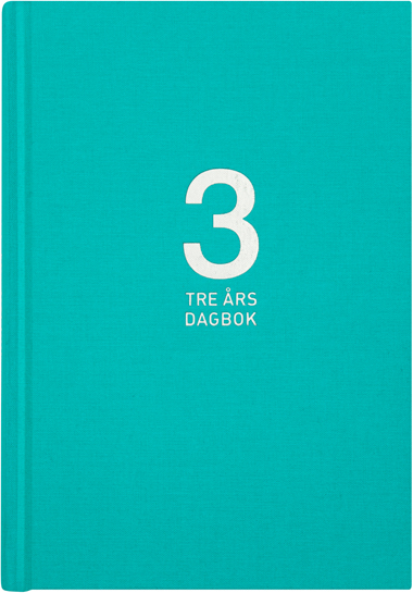 3-årsdagbok turkos linnetextil