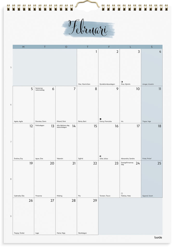 Burde kalenteri 2024 Life Organizer