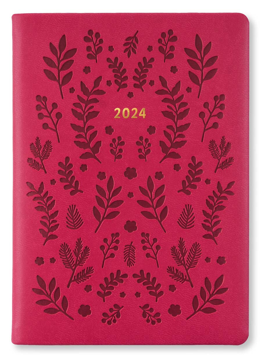 Kalender Letts Woodland A6 Rosa 2024