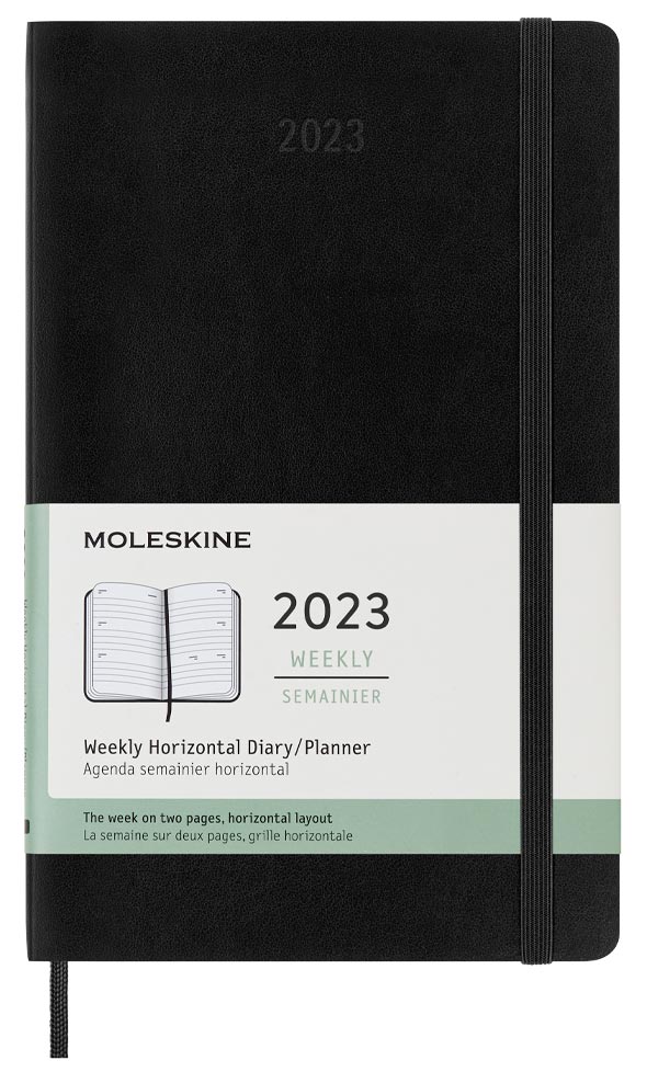 Moleskine horizontal weekly black soft large 2023