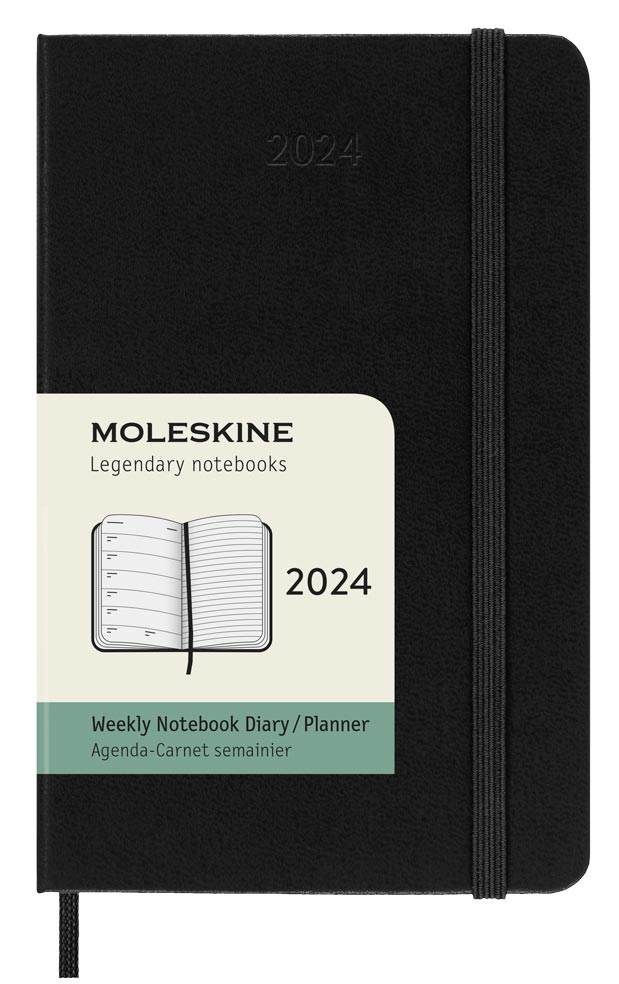 Moleskine Weekly Notebook Black hard pocket 2024