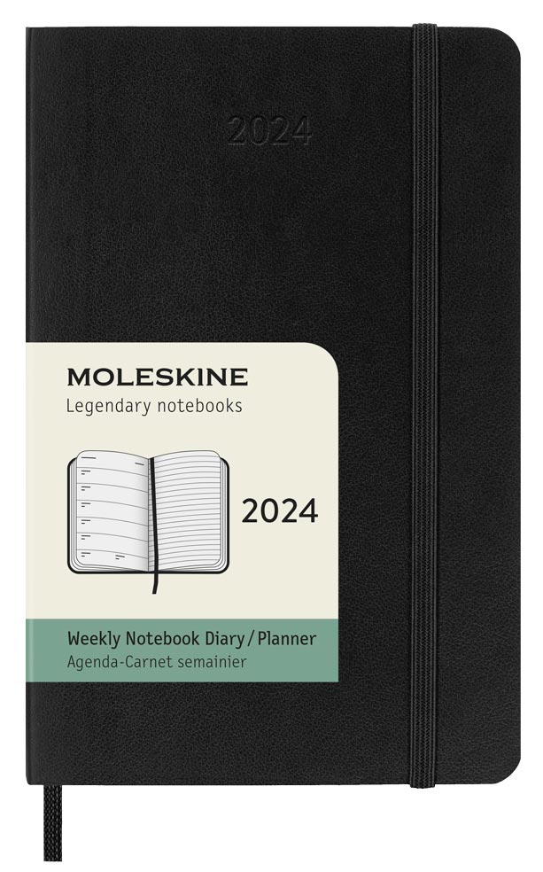 Moleskine Weekly Notebook Black soft pocket 2024