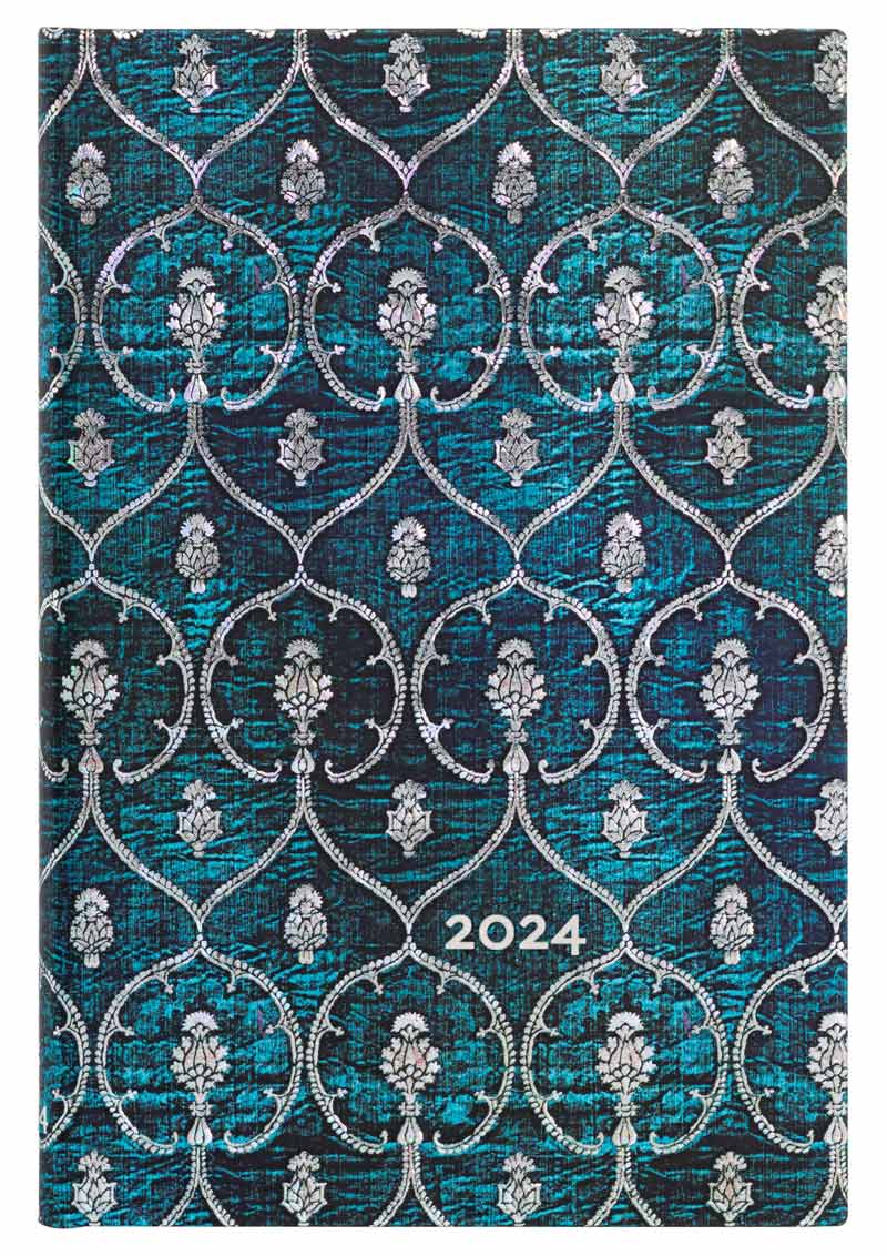 Kalender Paperblanks Mini Horizontal Blue Velvet 2024