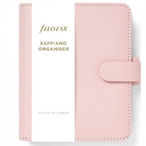 Agenda Organisateur Filofax A5 2026 - Couverture Similicuir Saffiano Blush - Avec Calendrier, Intérieur Personnalisable