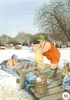 A4-kort Inge Löök vinterbadar